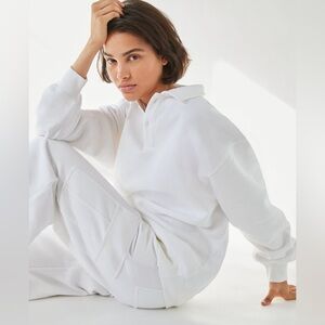 ARITZIA TNA Cozy Fleece Boyfriend Polo Sweatshirt